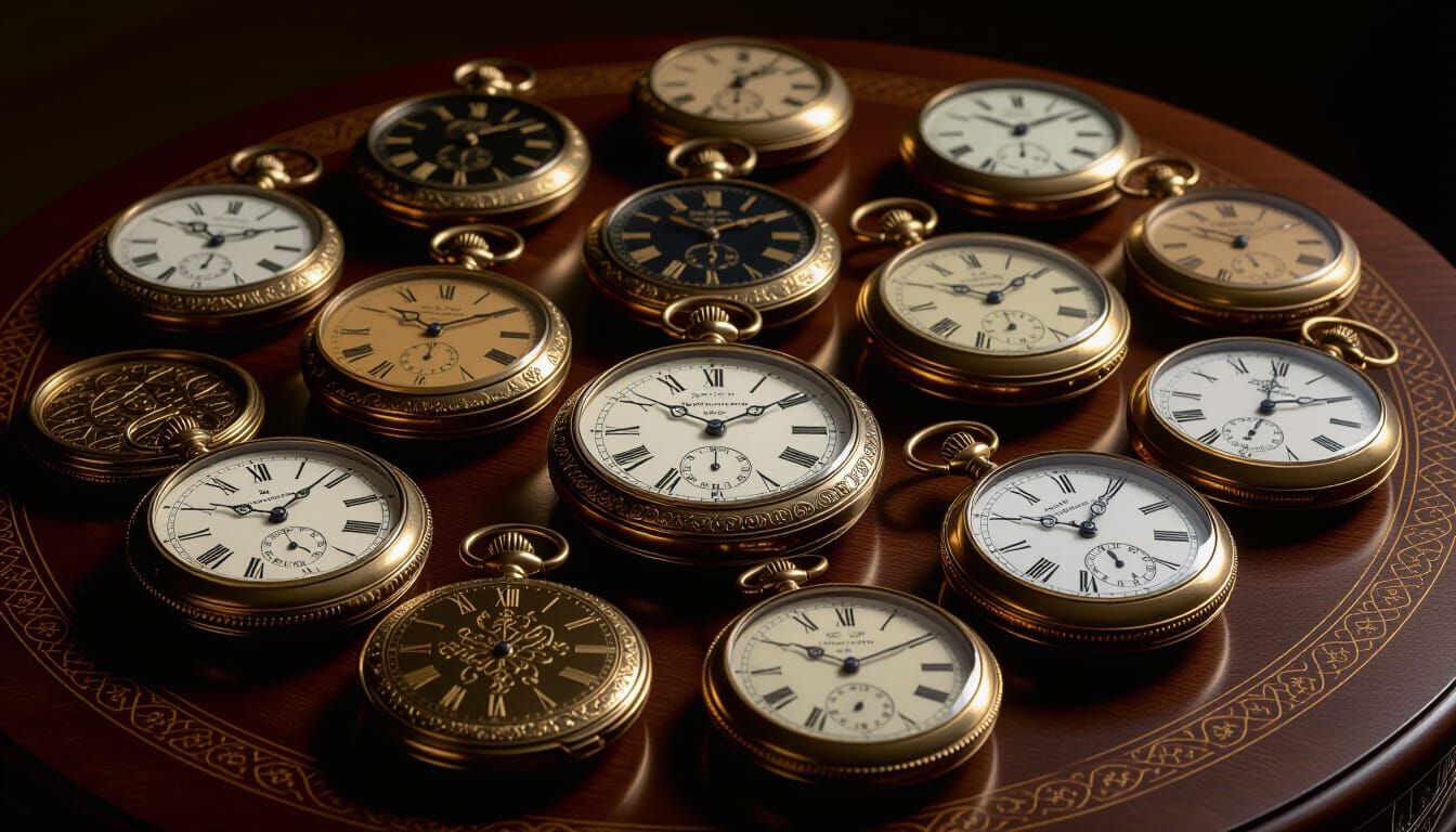 Antique Pocket Watches Collection - Cinematic Still Life