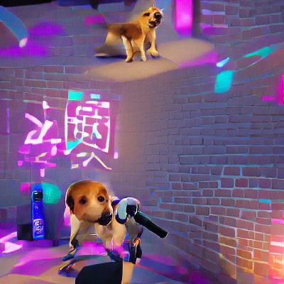 Dog Sings Karaoke: Low Poly Hyperrealistic Art