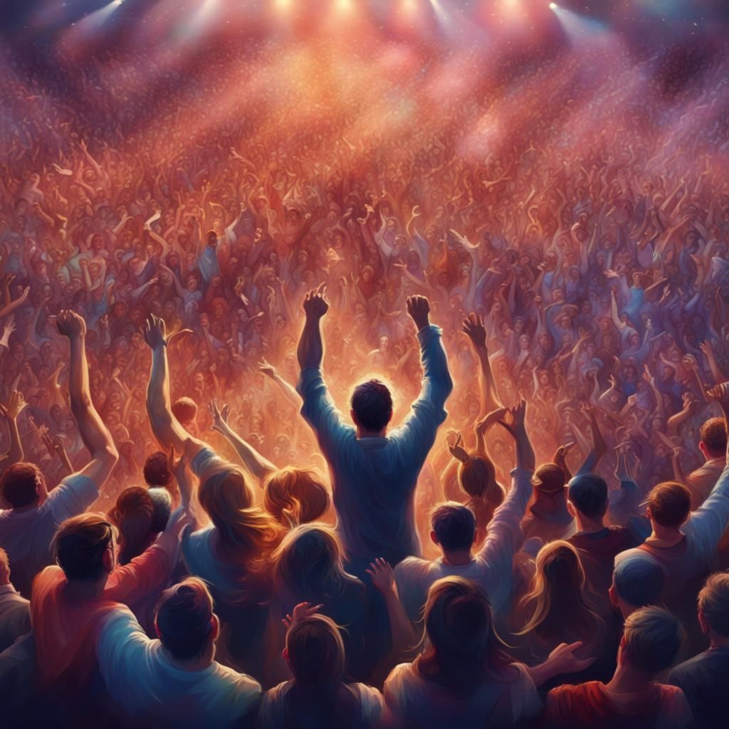 Epic Music Concert: Hyperrealistic Crowd Scene