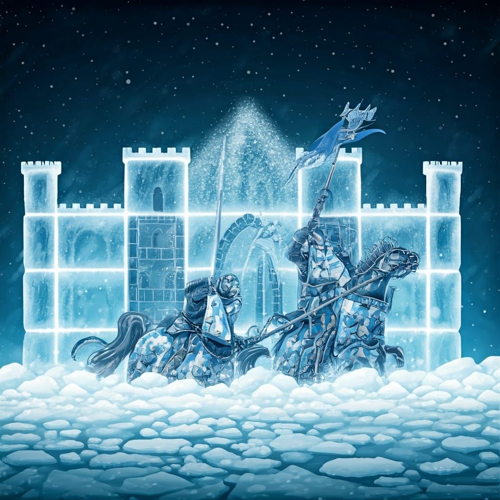 Medieval Knight Cavalry Battle on Ice