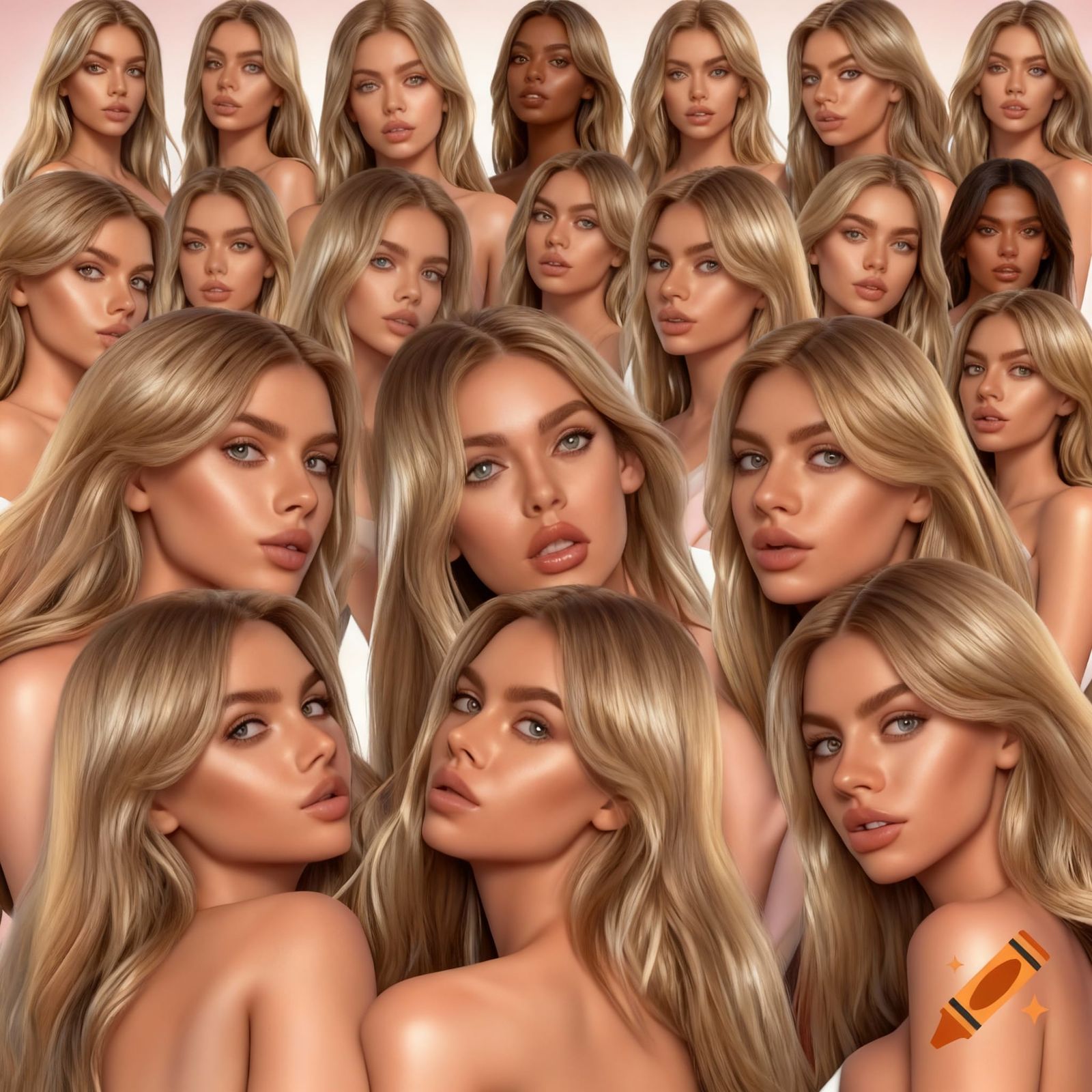 Twenty Visible Women Posing in High Quality Photograph