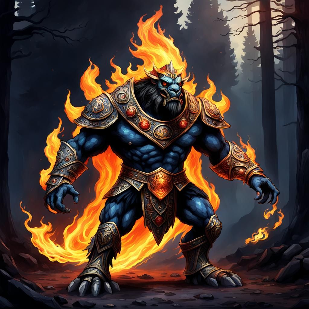 Noble Fire Creature Made of Flame