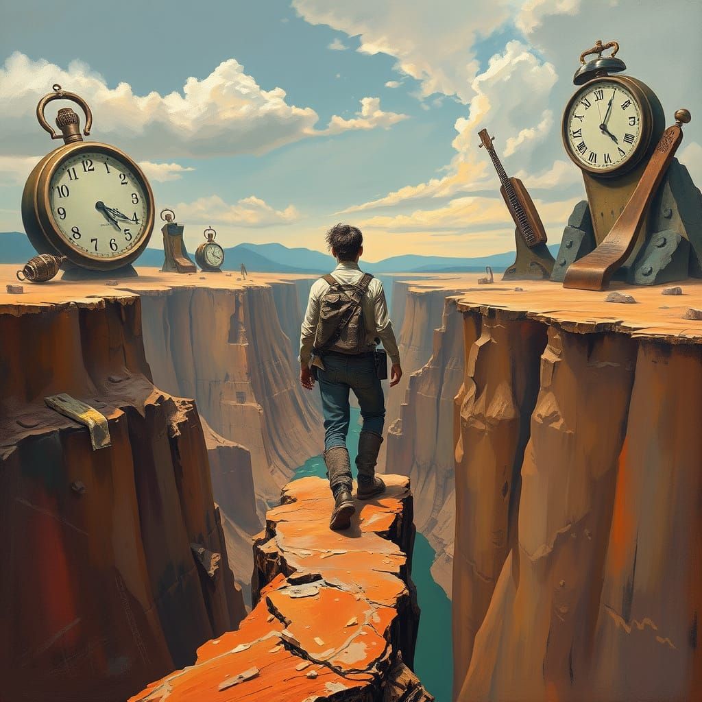 Surreal Canyon Adventure in a Dali-esque Style