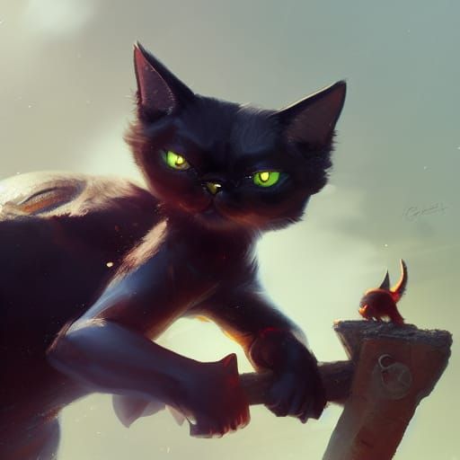 Detailed Cyclops Cat Concept Art in 8k