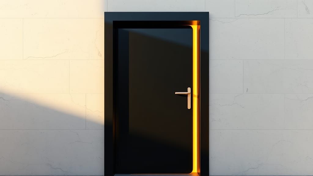 Sleek Black Door in Futuristic Style