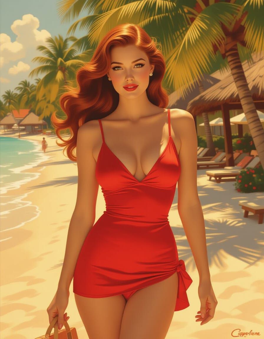 Nostalgic Pool Hall Scene with Confident Woman