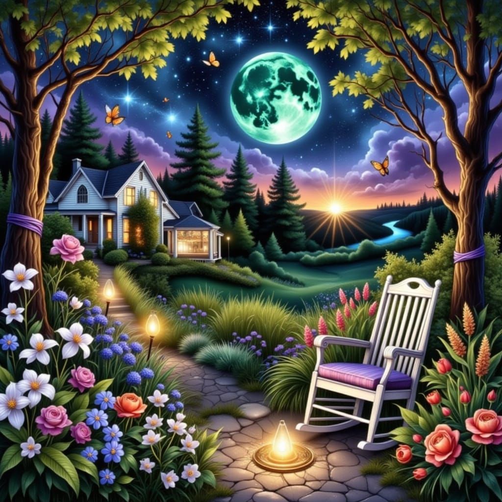 Surreal Springtime Scene in Digital Art