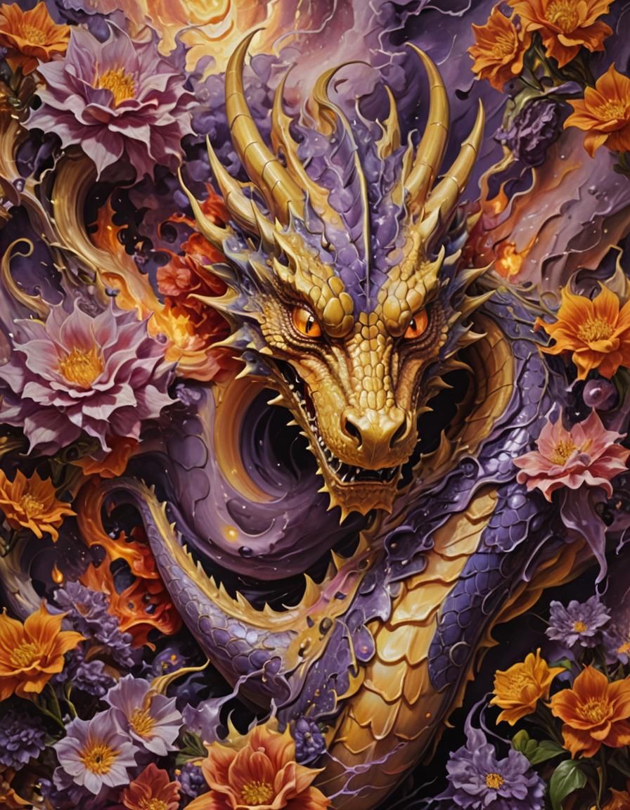 Surrealist Dragon in a Dreamlike Fantasy World