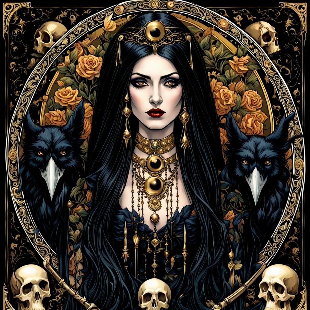 Gothic Goddess of Death Tarot Card