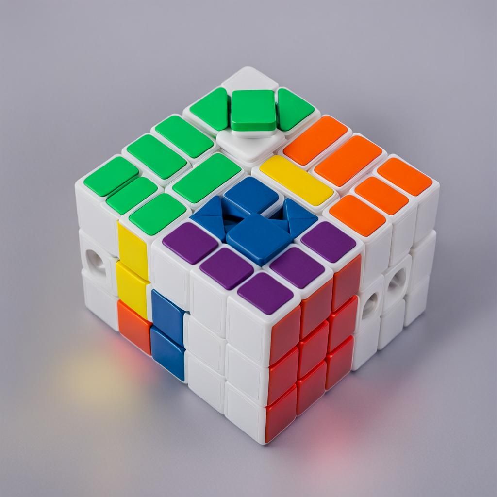 Multicolor Logic Cube Abstract Design