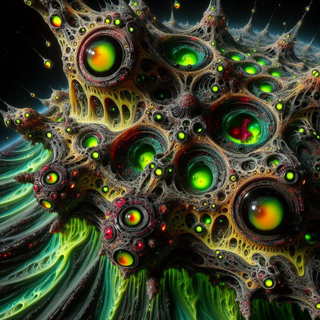 Gothic Spacecraft with Biomechanical Appendages and Fractal ...