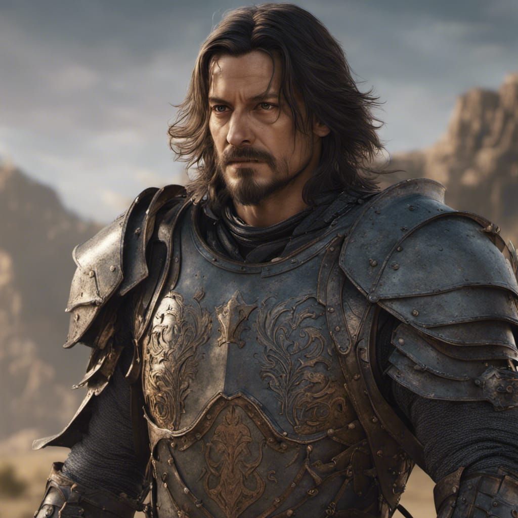 Diego Luna in Medieval Armor: Detailed Fantasy Art