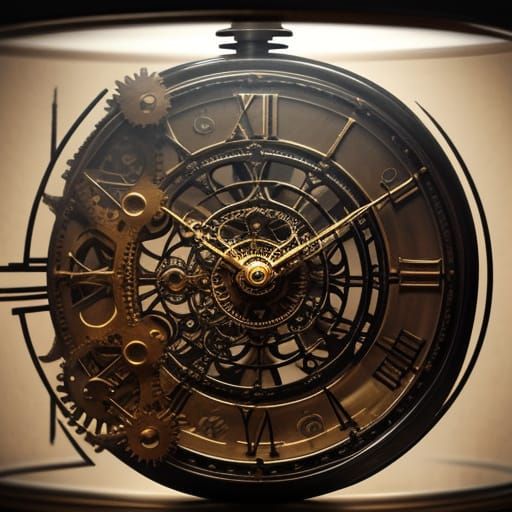 Intricate Clockwork Frozen in Time Within a Bottle