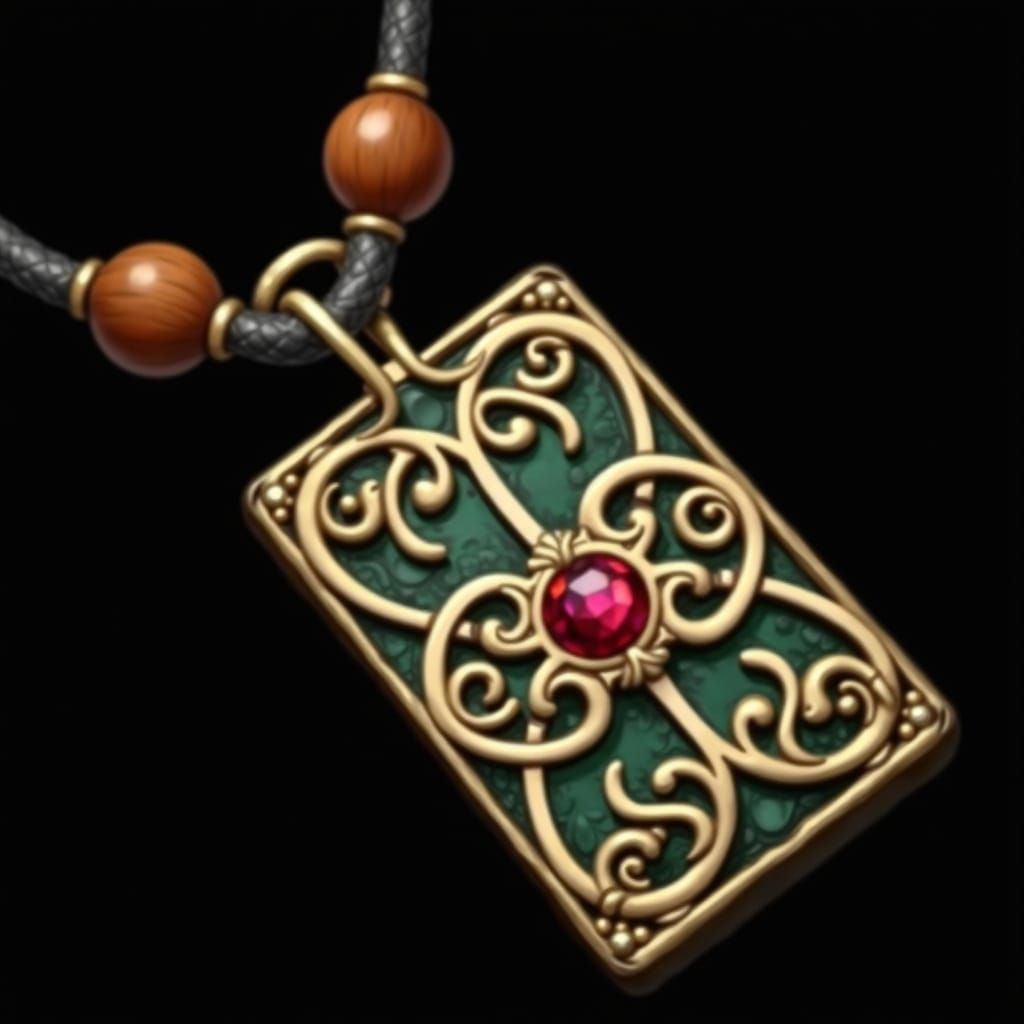 Ornate Magical Amulet Pendant in Fantasy Style