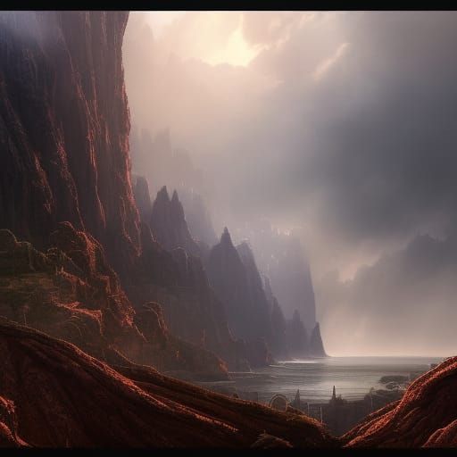 Emotional Figure Hiding in Dramatic Digital Painting