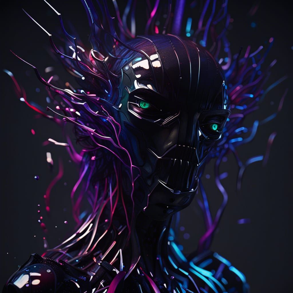Hyperrealistic Enderman in Splash Art Style