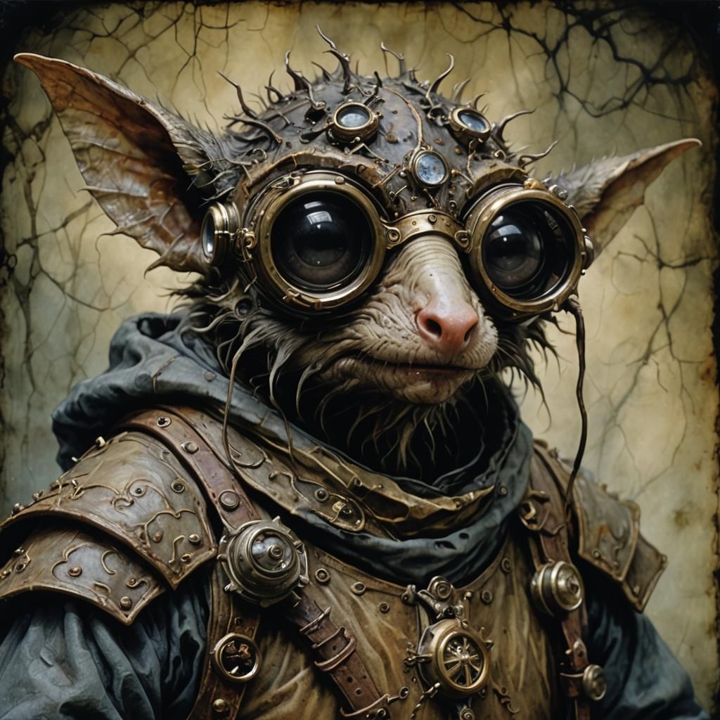 Macroscopic Horror Mole Goggles in Brian Froud Style
