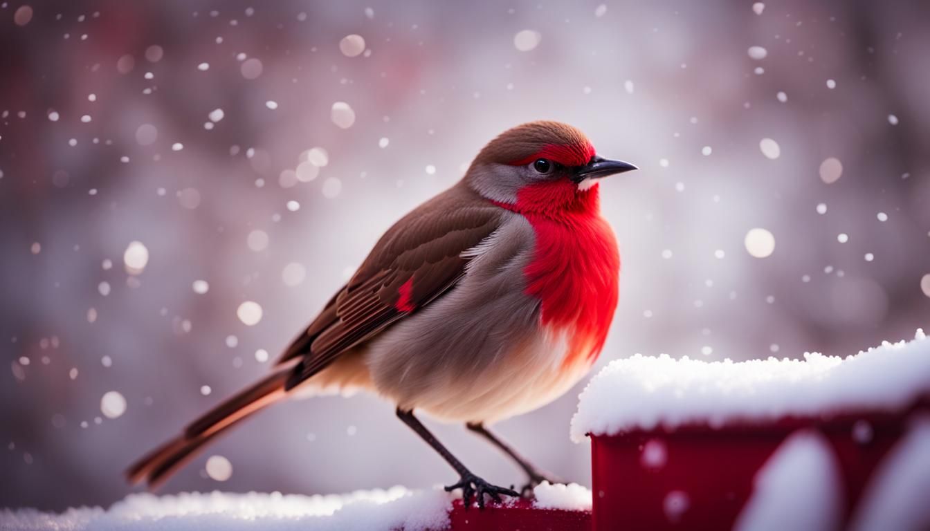 Bird in Snow: Bokeh Style Professional Photography