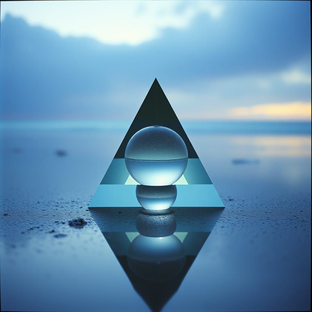 Prism Ice Cream on a Beach, Cinematic Still