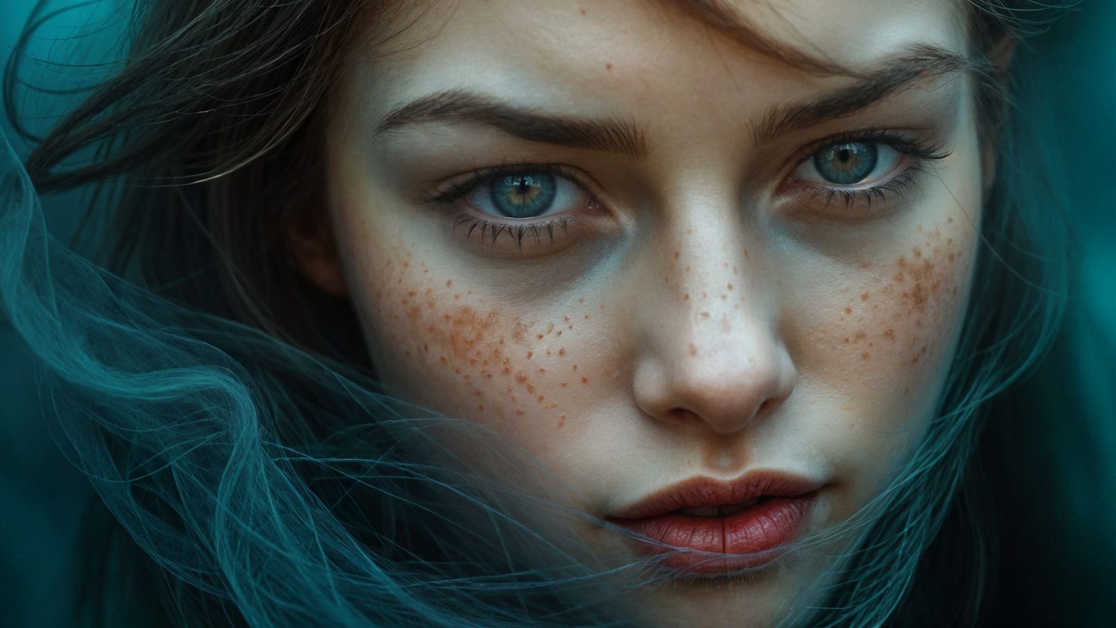 Sensual Portrait of a Young Woman in Mystical Dreamscapes