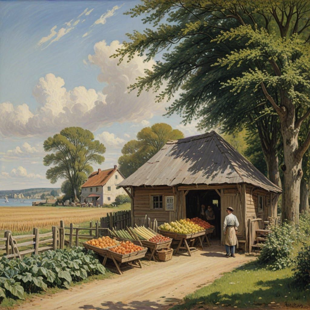 Kent Farmstand: Turner and Sisley Inspired Impressionism