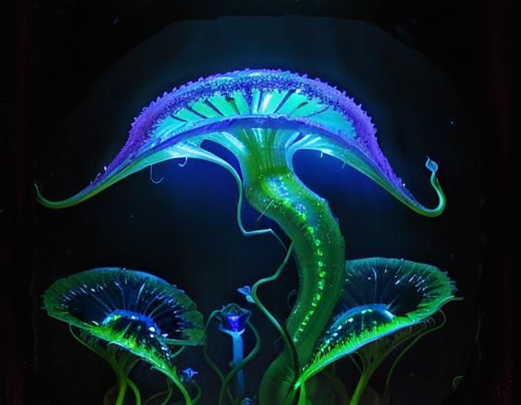 Bioluminescent Carnivorous Plant in Hyperrealistic Style