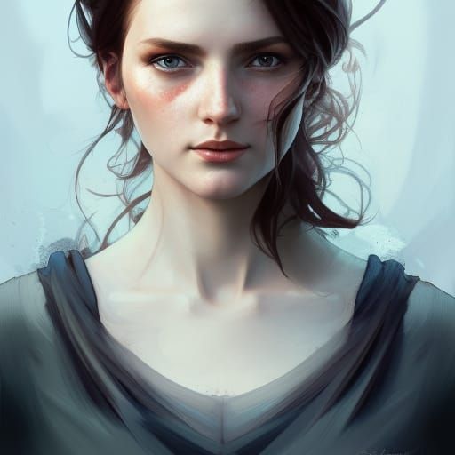 Portrait of Irish Woman in Digital Art Style