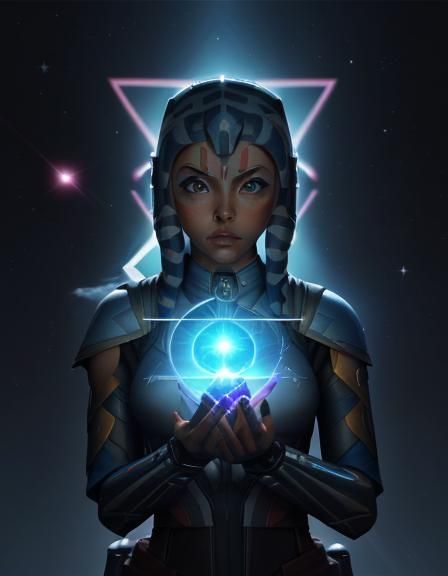 Ahsoka Tano Holds the Universe: Astral Illustration
