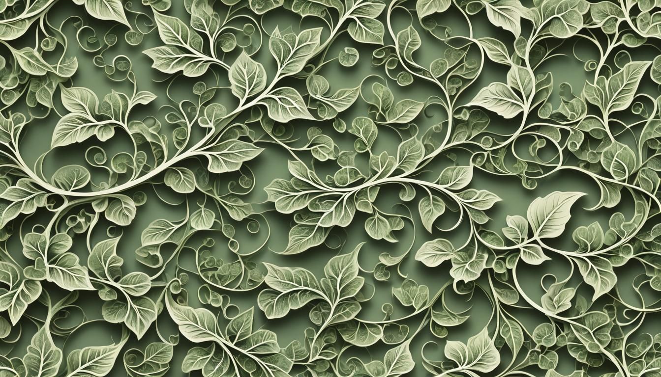 Realistic Vine Flourish with Abstract Fractal Elements