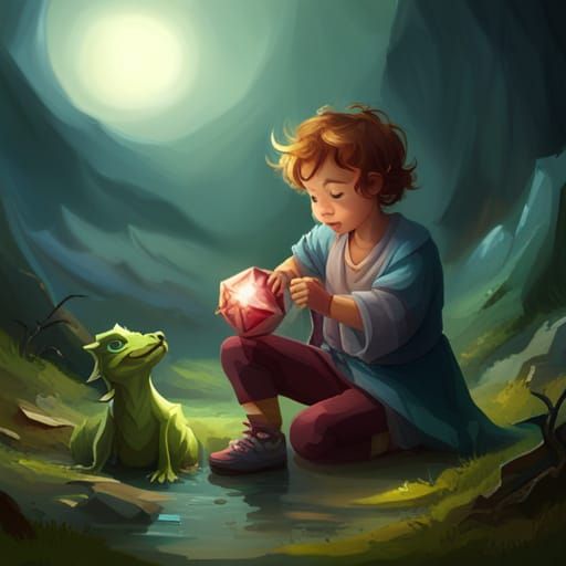 Toddler and Baby Dragon Play with D20