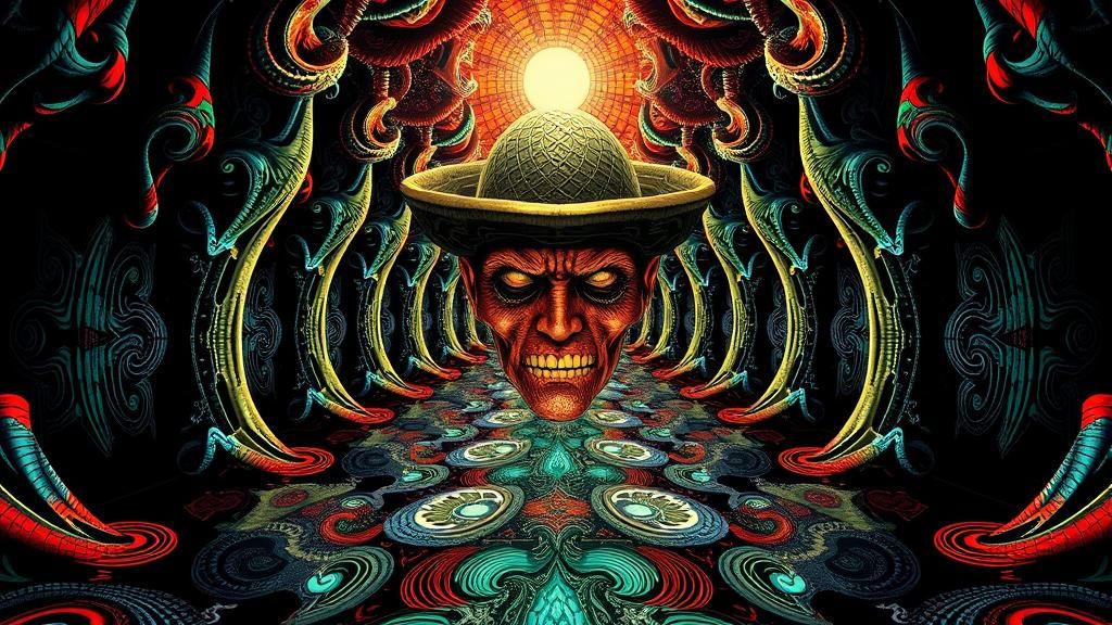 Surreal Fantasy Portrait in Mirrored Escher Landscape