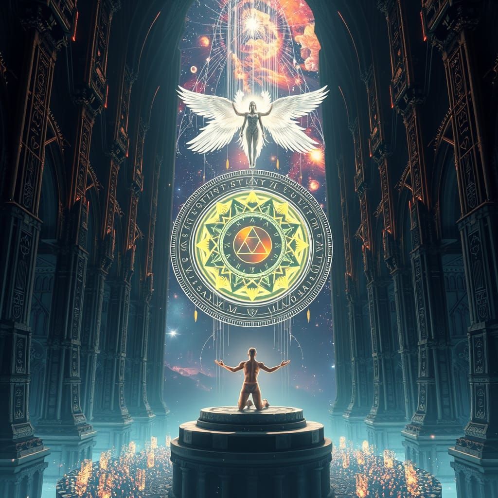 Interdimensional Crucible Chamber in Cathedral Sci-Fi Style