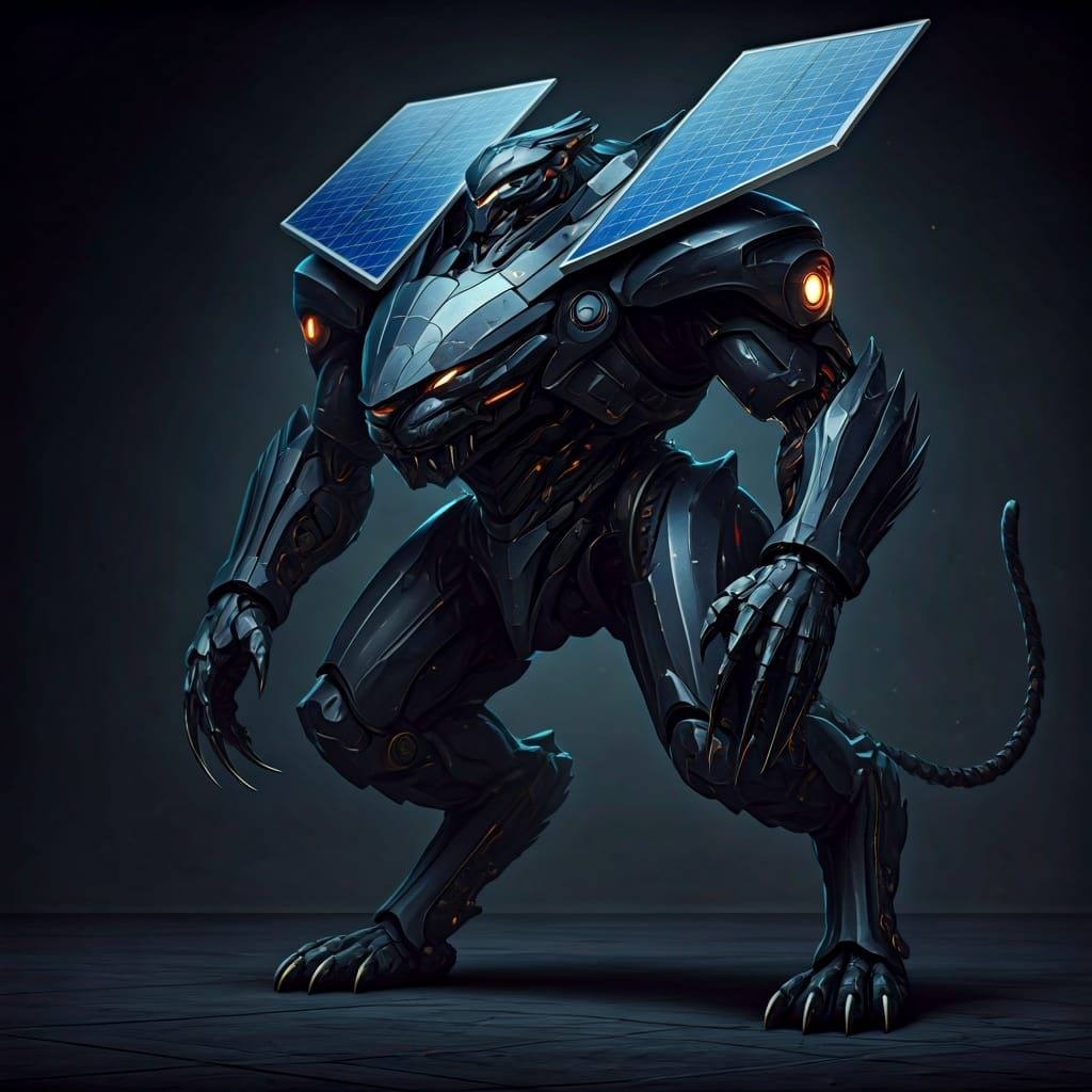 Voltclaw: Cyberpunk Panther Neoformer with Tesla Tech