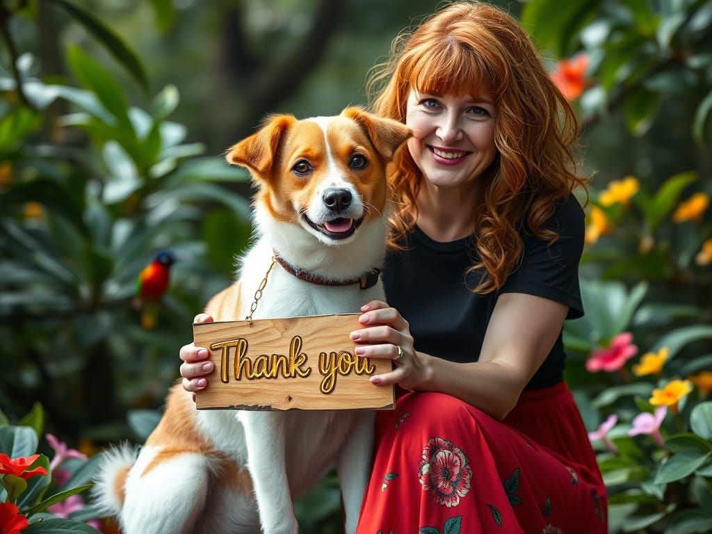 Joyful Moment of Gratitude with Lovable Jack Russell