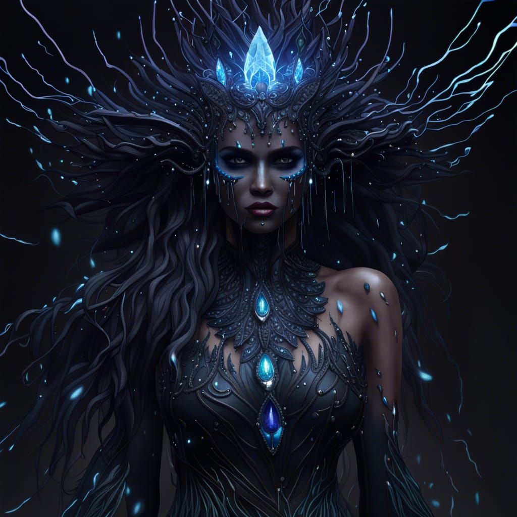 Dark Witch in Astral Storm with Liquid Headdress