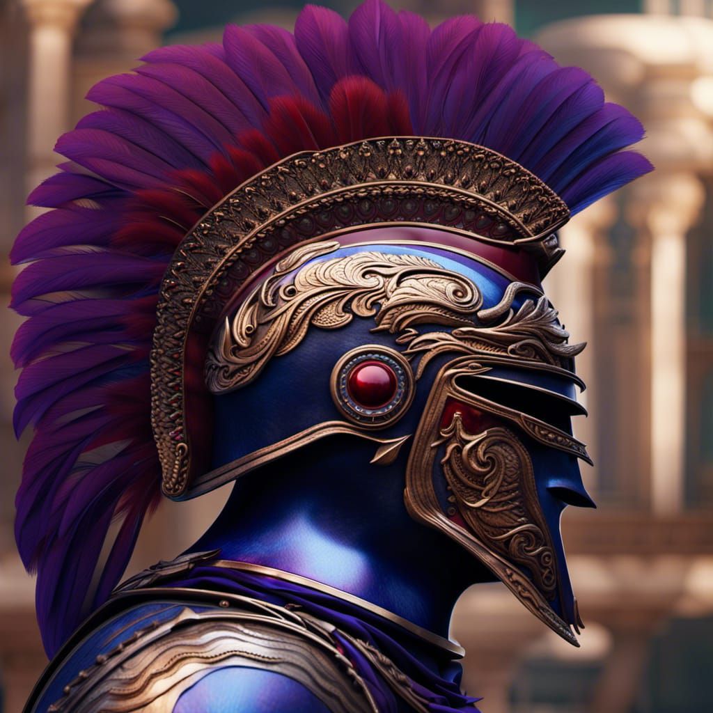 Bronze Greek Helmet with Intricate Metallic Border