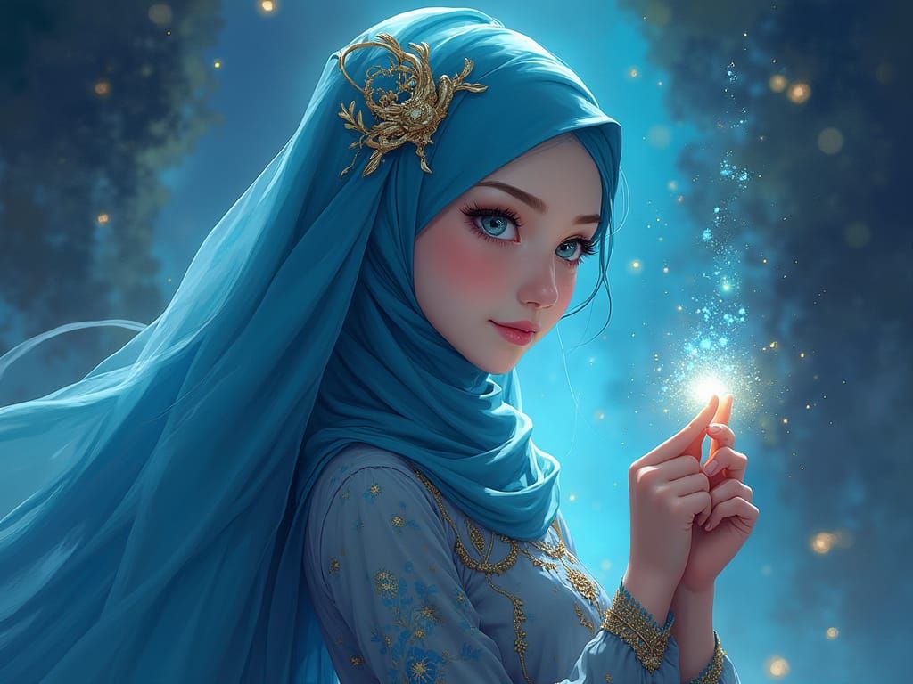 Anime 2D Illustration of Lyraea, Ancient Arbiter