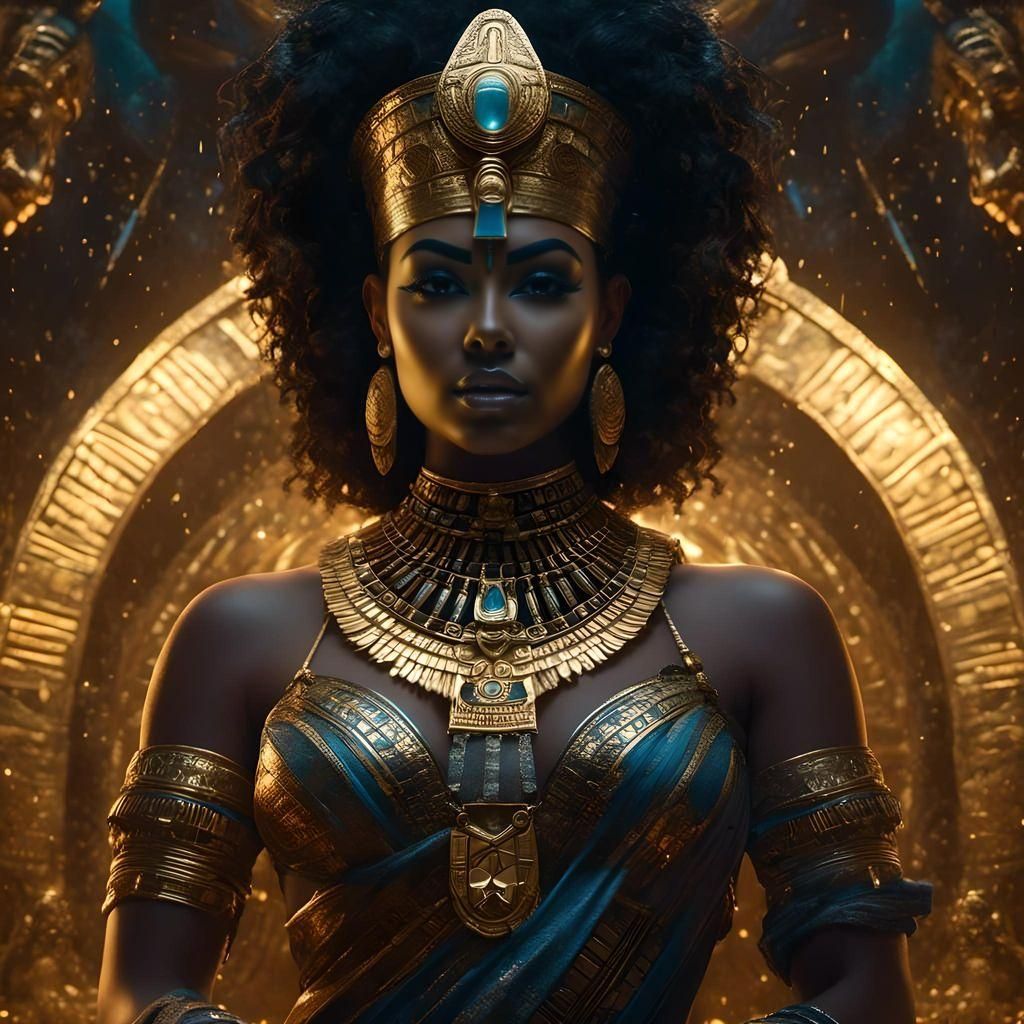 Elegant Cleopatra as Egyptian Pharaoh