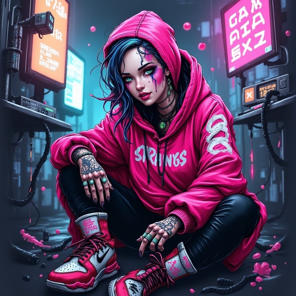 Vibrant Youth in Neon Future: Concept Art