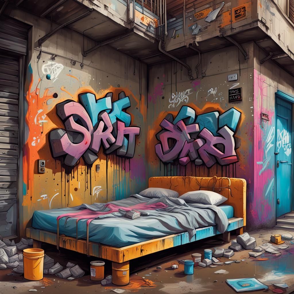 Graffiti Art: No Bed Except Dirt