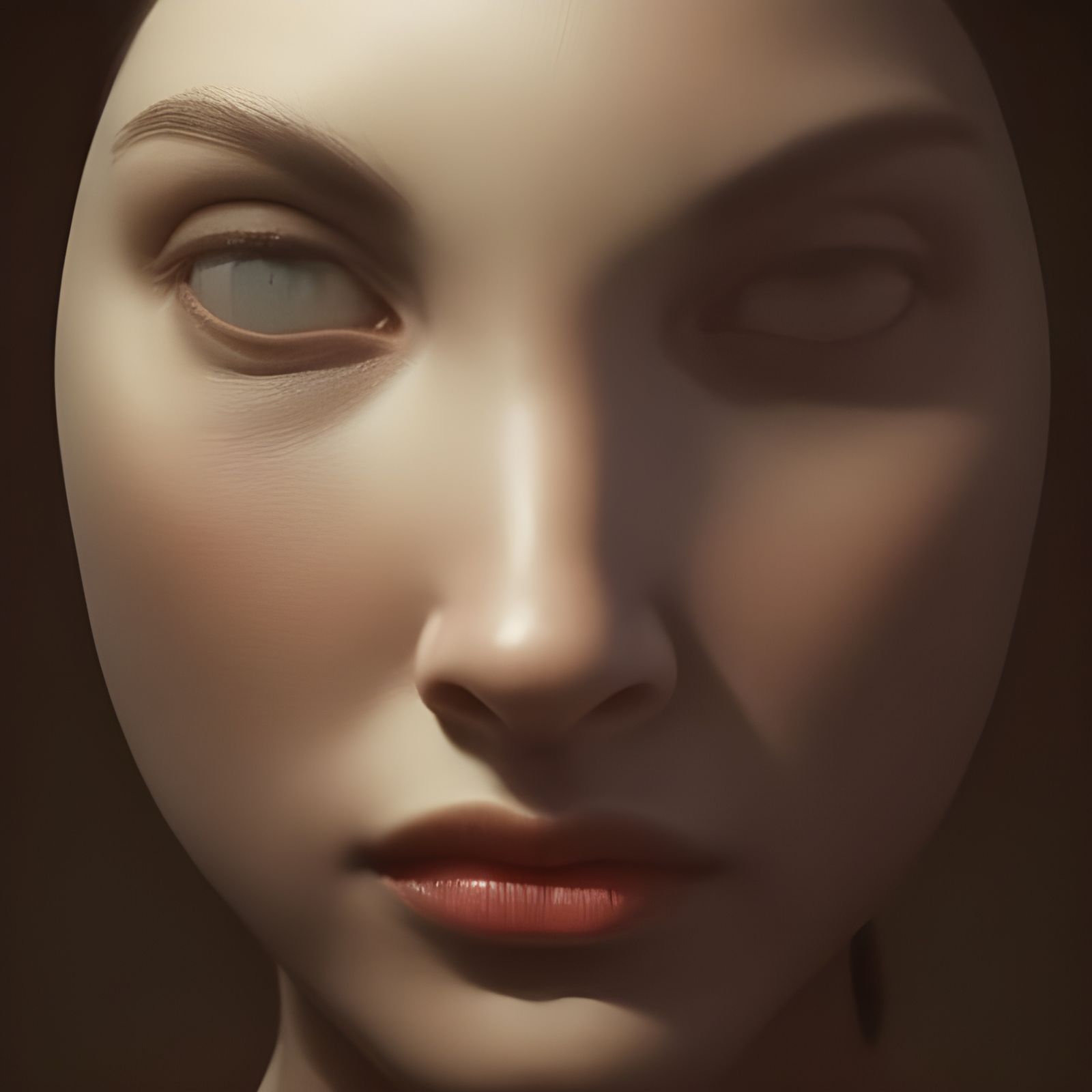 Photorealistic Death Mask Oil Painting