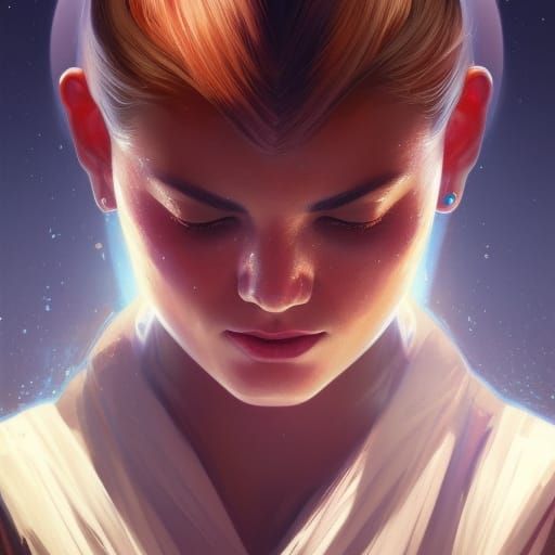 Detailed Sci-Fi Portrait in Art Nouveau Style