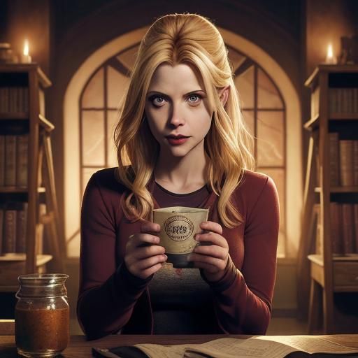 Library Scene with Supernatural Undertones