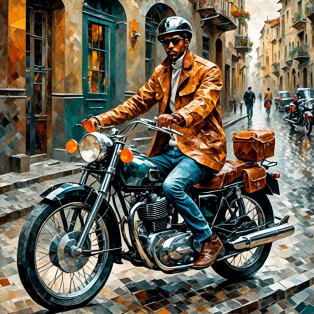 Handsome Biker Portrait