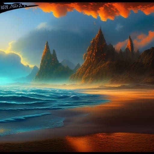 Beach Sunset: Detailed Matte Painting in 8K