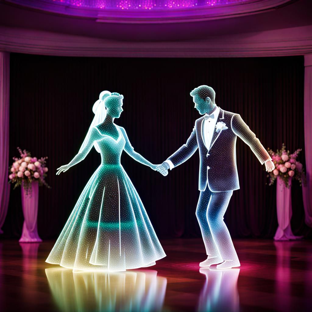 Holographic Bride and Groom Dancing
