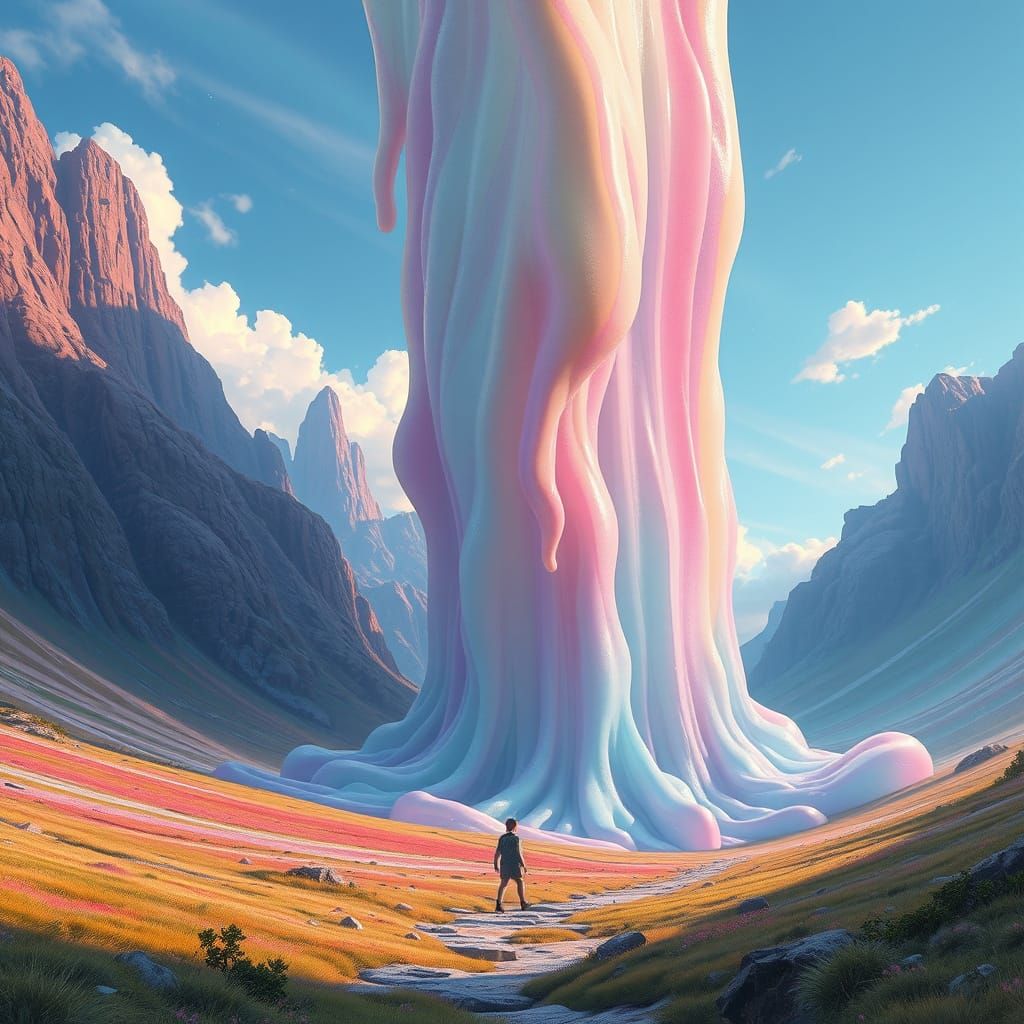 Giant Translucent Slime Cathedral Walks Vibrant Valley