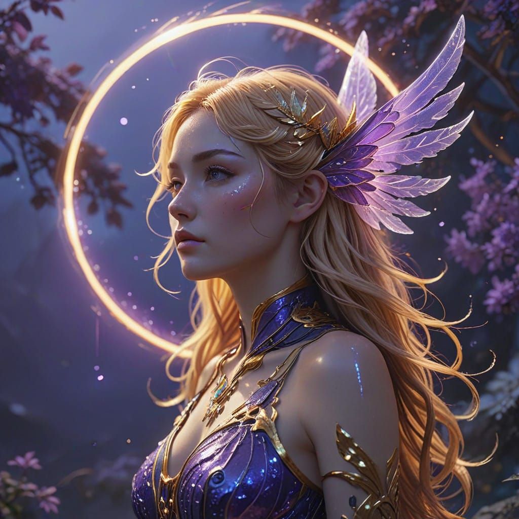 Ethereal Goddess in Dreamy, Shimmering Light