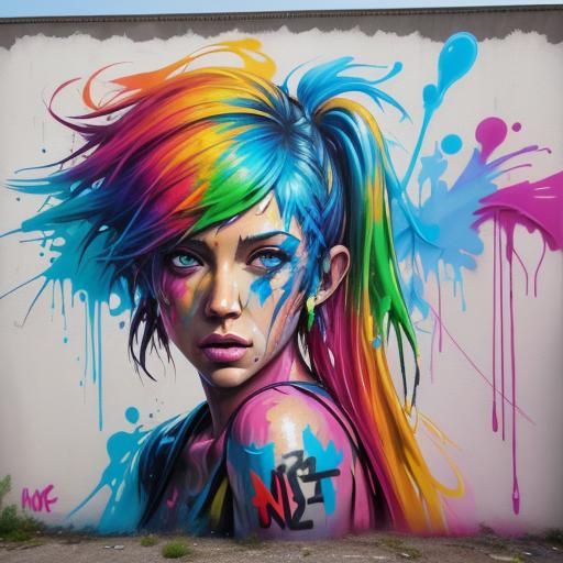 Ellie Graffiti Art: Colorful Street Art Mural