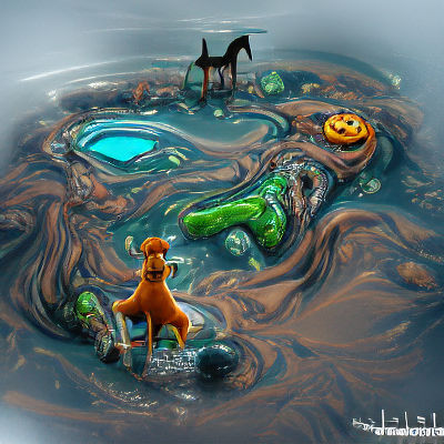 Scooby Doo and the Tar Monster Digital Illustration
